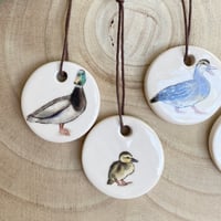 Image 2 of Handmade Ceramic Duck Family Set of 4 Ornaments