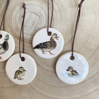 Image 4 of Handmade Ceramic Duck Family Set of 4 Ornaments