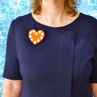 Image 9 of Flowery Beaded Heart Brooch
