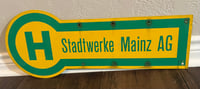 Image 2 of Vintage (ca. 1970s/80s) German (Aluminum) City Bus Stop Sign - Double-Sided