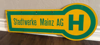 Image 4 of Vintage (ca. 1970s/80s) German (Aluminum) City Bus Stop Sign - Double-Sided