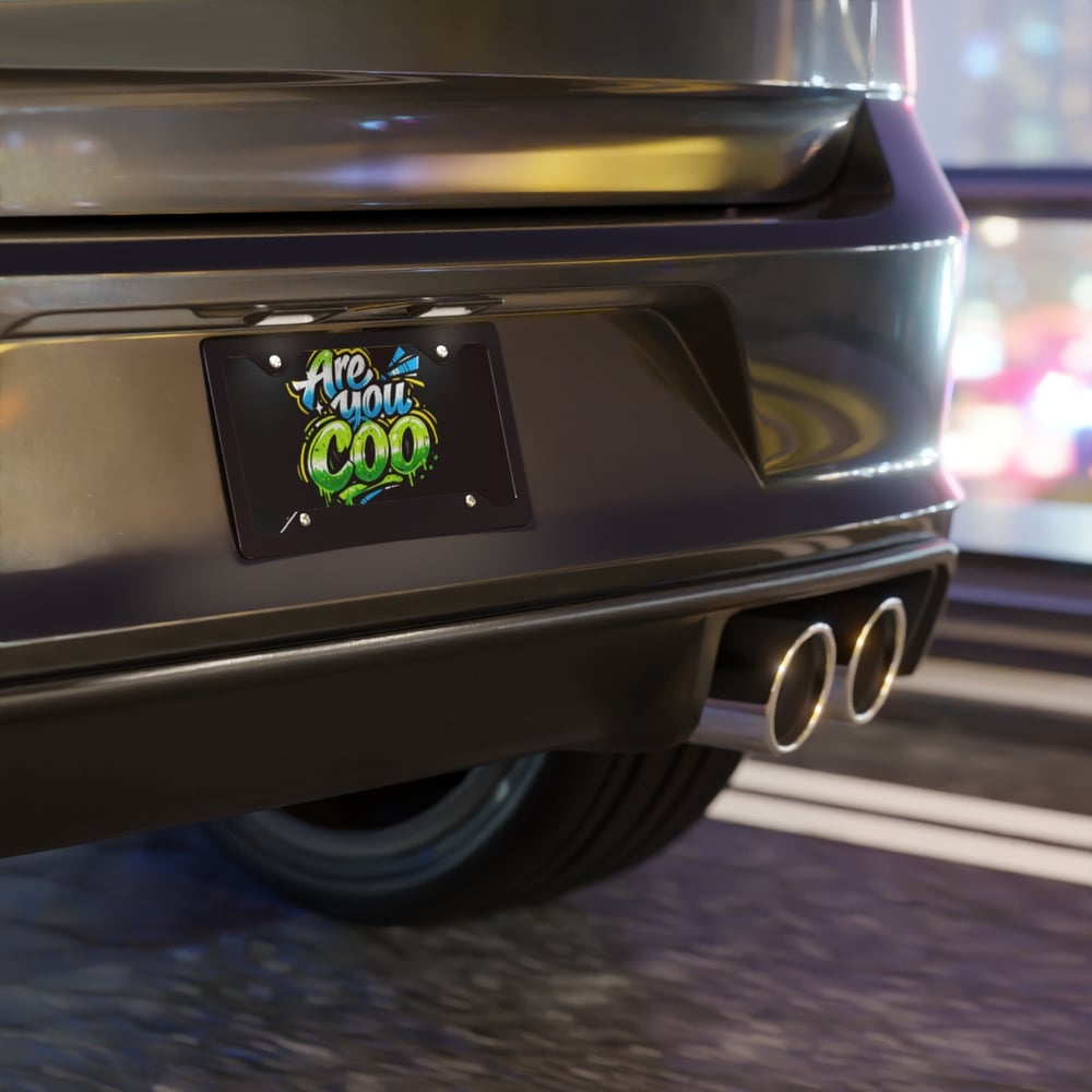Image of Are You Cool? Graffiti Vanity Plate — Colorful Novelty License Plate