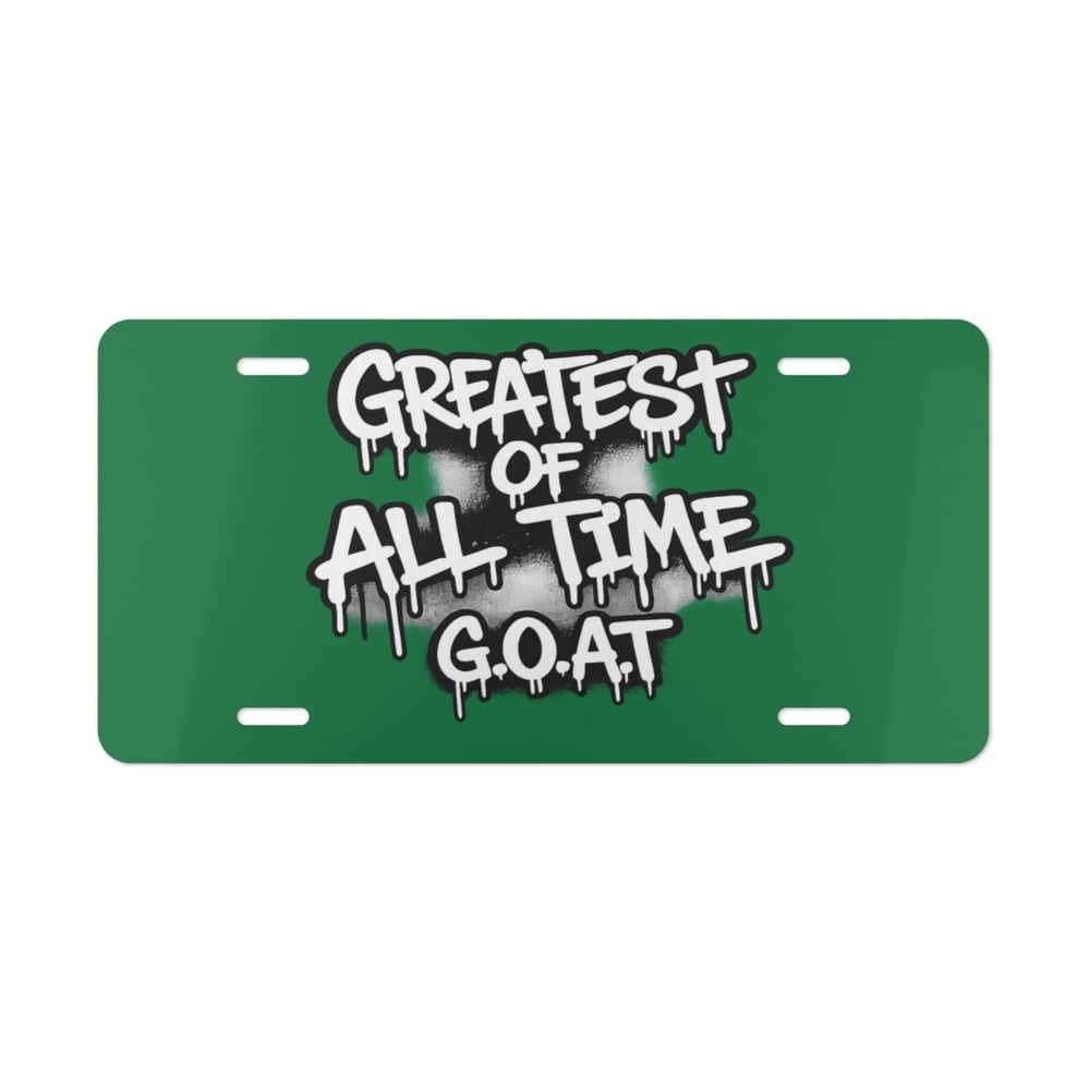 Image of Vanity Plate - "Greatest of All Time G.O.A.T" Green Novelty License Plate