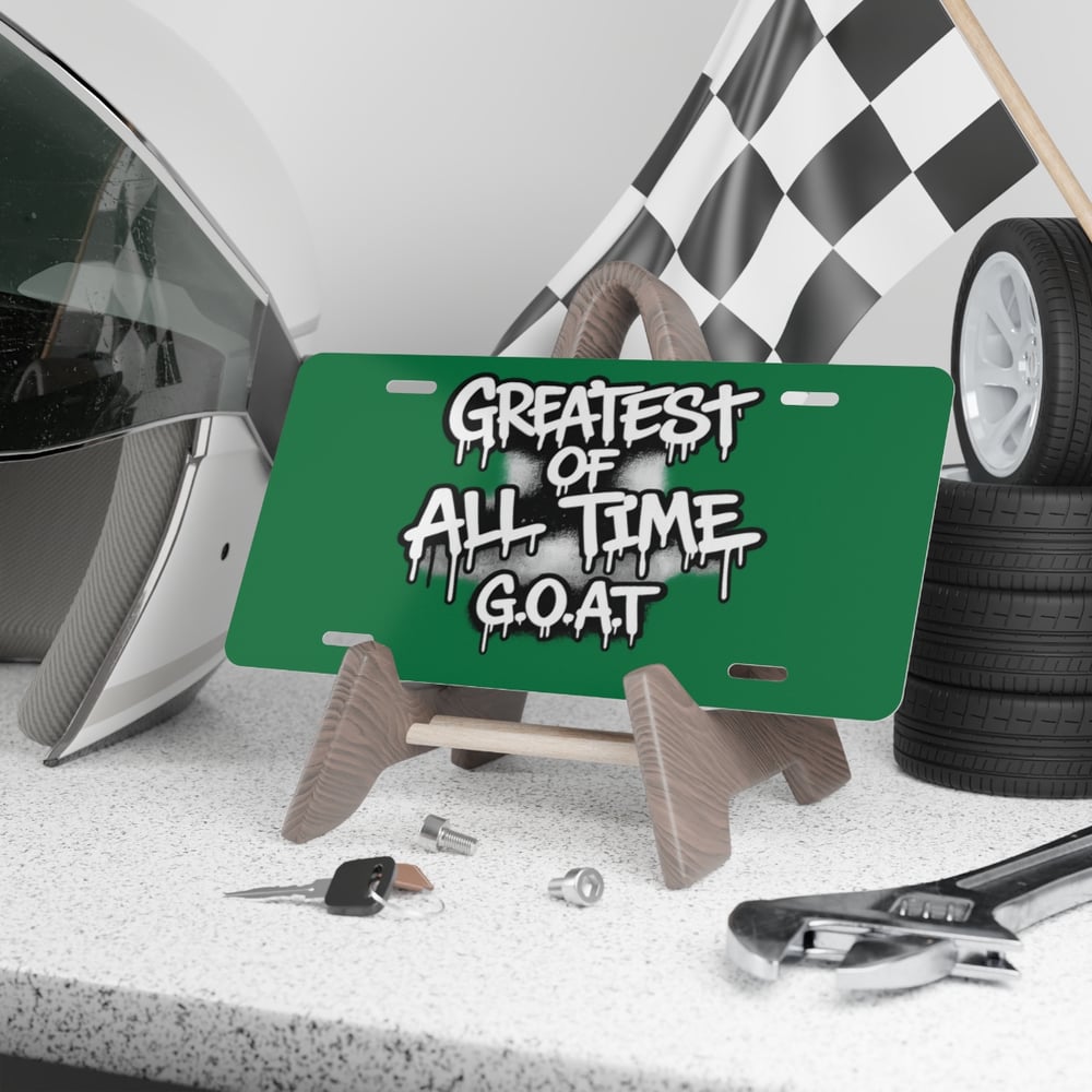 Image of Vanity Plate - "Greatest of All Time G.O.A.T" Green Novelty License Plate