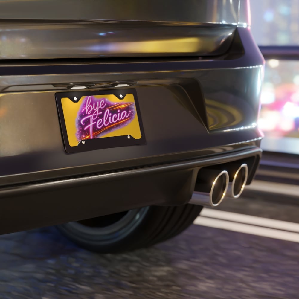Image of Vanity Plate - Retro Neon "Bye Felicia" License Plate