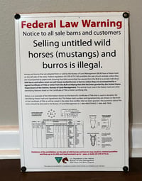 Image 2 of Vintage (ca. 1970s) American (Polyvinyl) Federal Warning Sign - Selling Untitled Animals