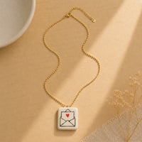 Image 2 of Χειροποίητο Κολιέ "Love Letter" με Ατσάλινη Αλυσίδα