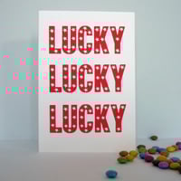 Image 1 of Lucky Stars good luck greeting card