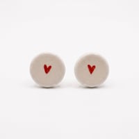 Image 1 of Χειροποίητα Σκουλαρίκια "Καρδούλες" με Ατσάλινη Βάση