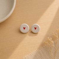 Image 2 of Χειροποίητα Σκουλαρίκια "Καρδούλες" με Ατσάλινη Βάση