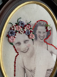 Image 2 of Bathing Beauties hand embroidered vintage photo