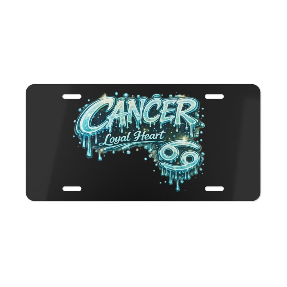 Image of Cancer Zodiac Vanity Plate — 'Cancer Loyal Heart' Astro Sign License Tag