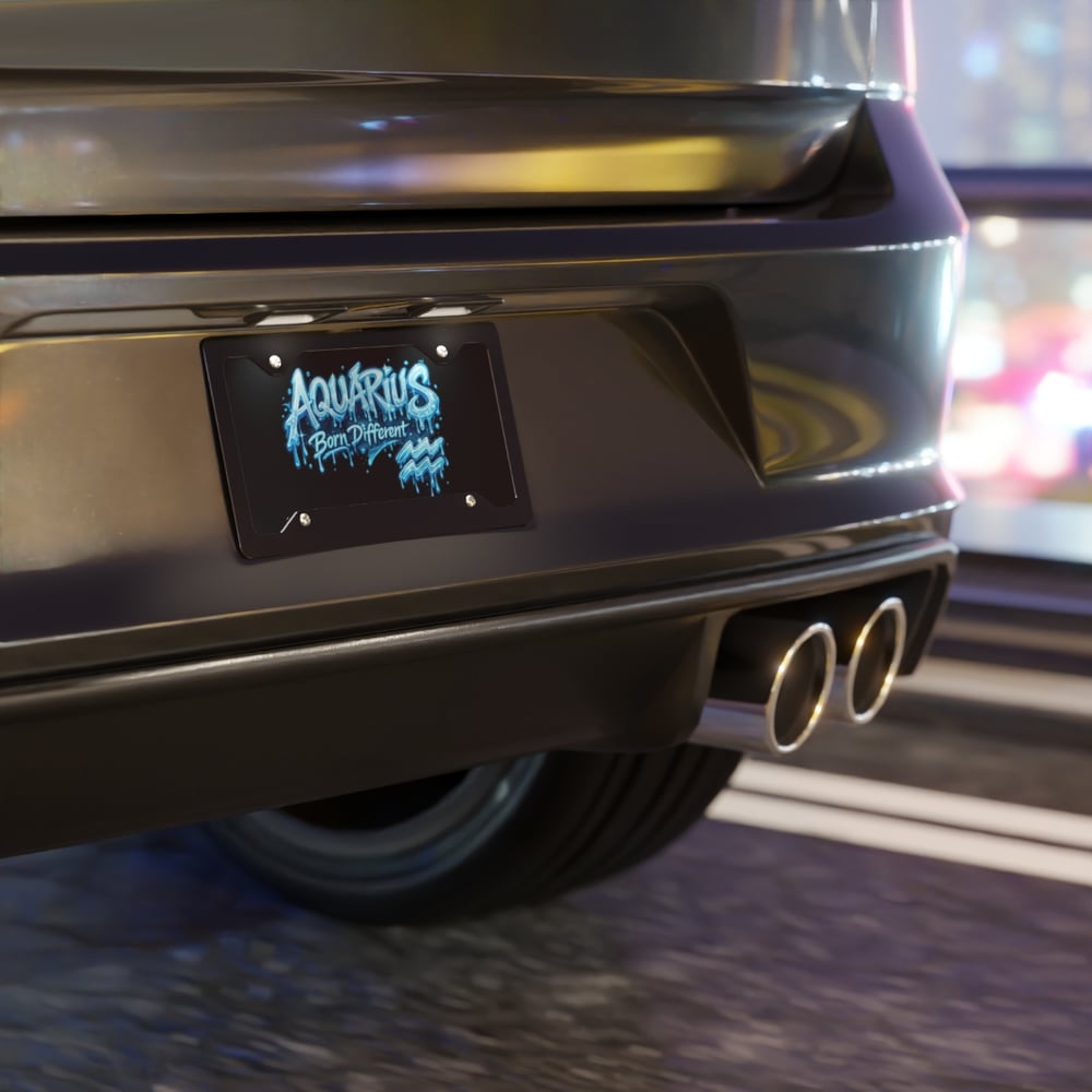 Image of Aquarius 'Born Different' Vanity Plate - Zodiac License Tag