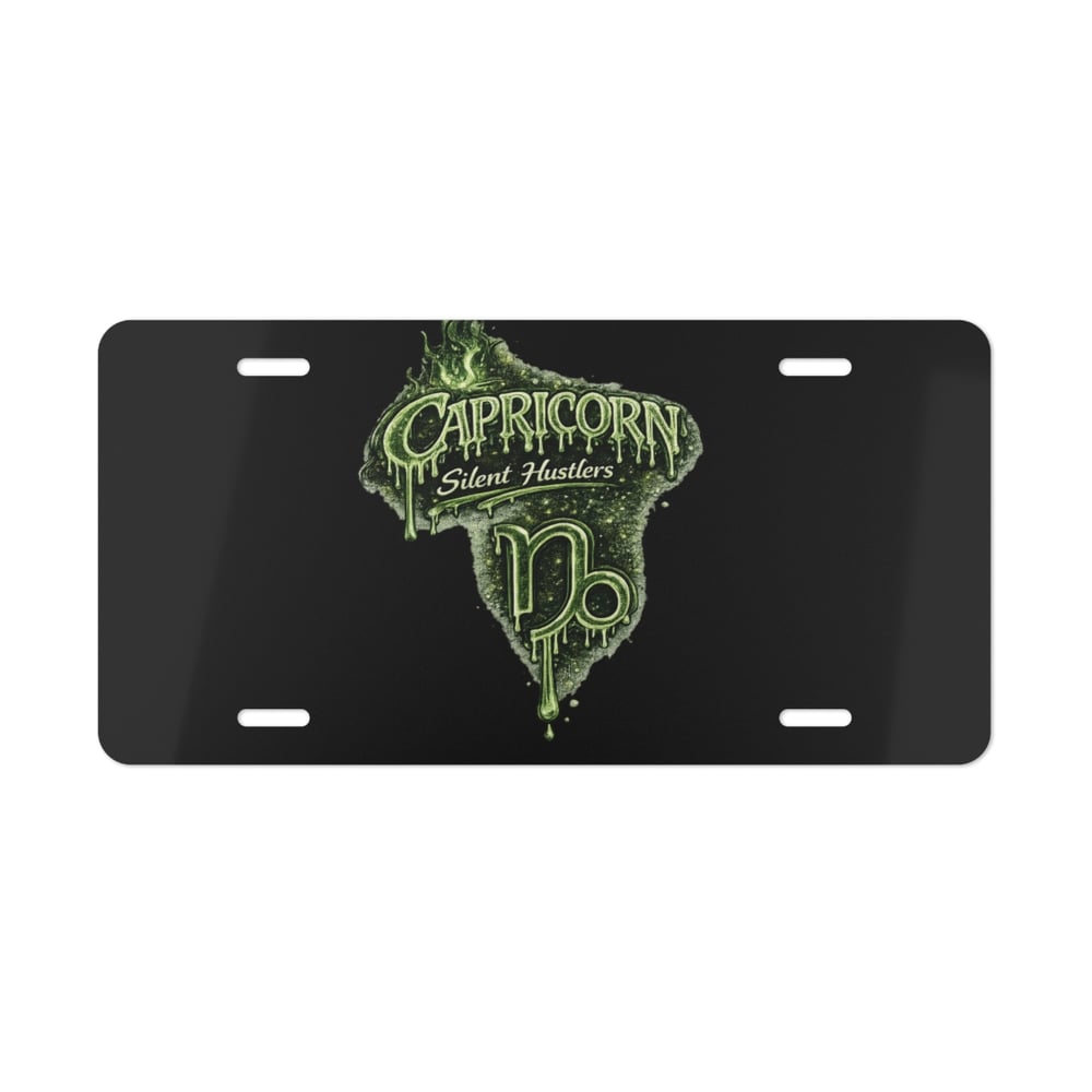 Image of Capricorn Vanity Plate – "Silent Hustlers" Zodiac License Plate