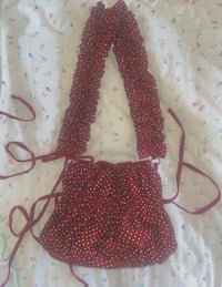 Image 3 of Burgundy Polka Dot Pudding Pouch 