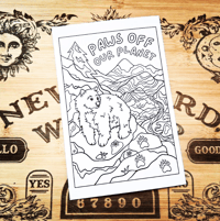 Image 1 of Paws Off Our Planet Color-Me Postcard