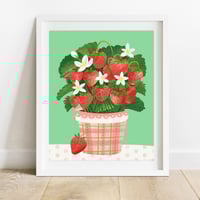 Potted Strawberries Art Print