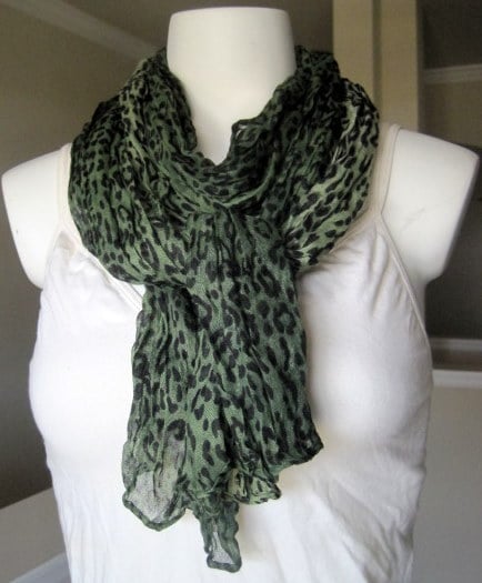 green animal print scarf