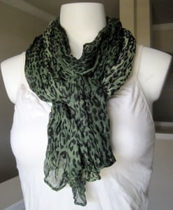 Image of Green animal print scarf