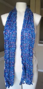 Image of Blue floral print scarf