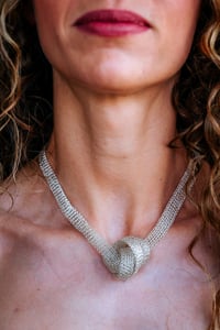 Image 3 of hand made crocheted silver necklace