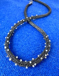 Image 4 of hand made crocheted silver necklace
