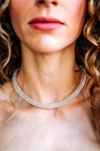 Image 2 of hand made crocheted silver necklace