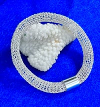 Image 3 of Hand Crocheted silver wire Bangle