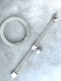 Image 4 of Hand Crocheted silver wire Bangle