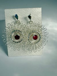 Image 1 of Crocheted silver earrings 