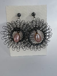 Image 2 of Crocheted silver earrings 