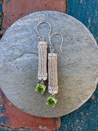 Image 3 of Crocheted silver earrings 