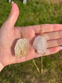 Image 1 of Wire Wrapped Crystal Necklaces