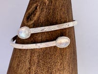 Image 2 of Textured silver bangle with Moonstones