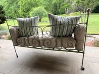 Image 2 of  Banquette ancienne en métal patiné - Basile