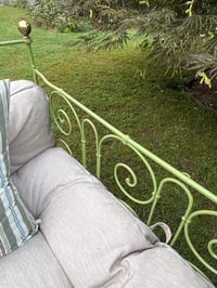 Image 3 of  Banquette ancienne en métal patiné - Basile