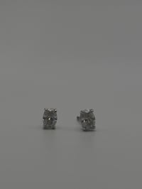 Image 2 of Moissanite Oval Stud Earrings