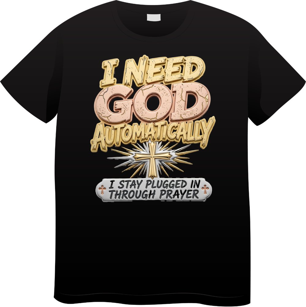 Image of I Need God automatically Gold Tee