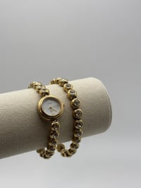 Image 2 of Vintage J. Laurent Rhinestone Watch & Tennis Bracelet Set
