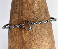 Image 2 of Blackened silver bangle with a rose cut Rutilated Quartz