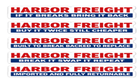 Image 1 of Harbor Freight Parody Sticker Pack – Funny Mechanic Toolbox Decals (10 Designs)