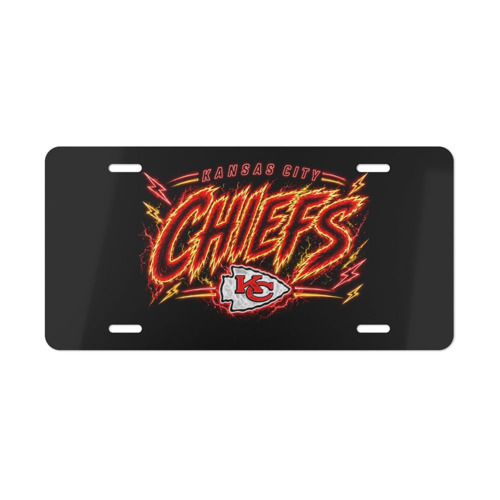 Image of Kansas City Chiefs Lightning Vanity Plate - Decorative License Plate-9b1782ac