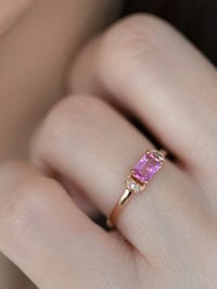 Image 5 of Pink Sapphire Crescent Ring