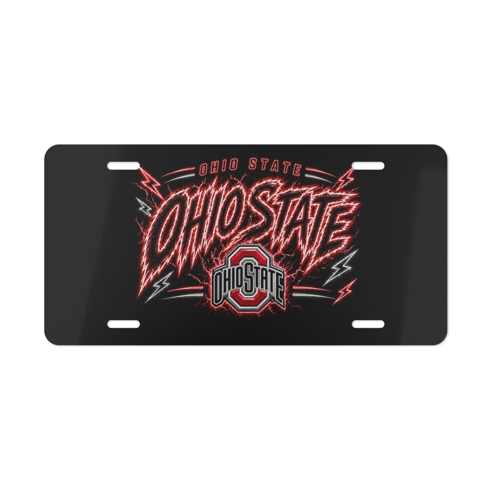 Image of Ohio State Lightning Vanity Plate - Collegiate Car License Plate