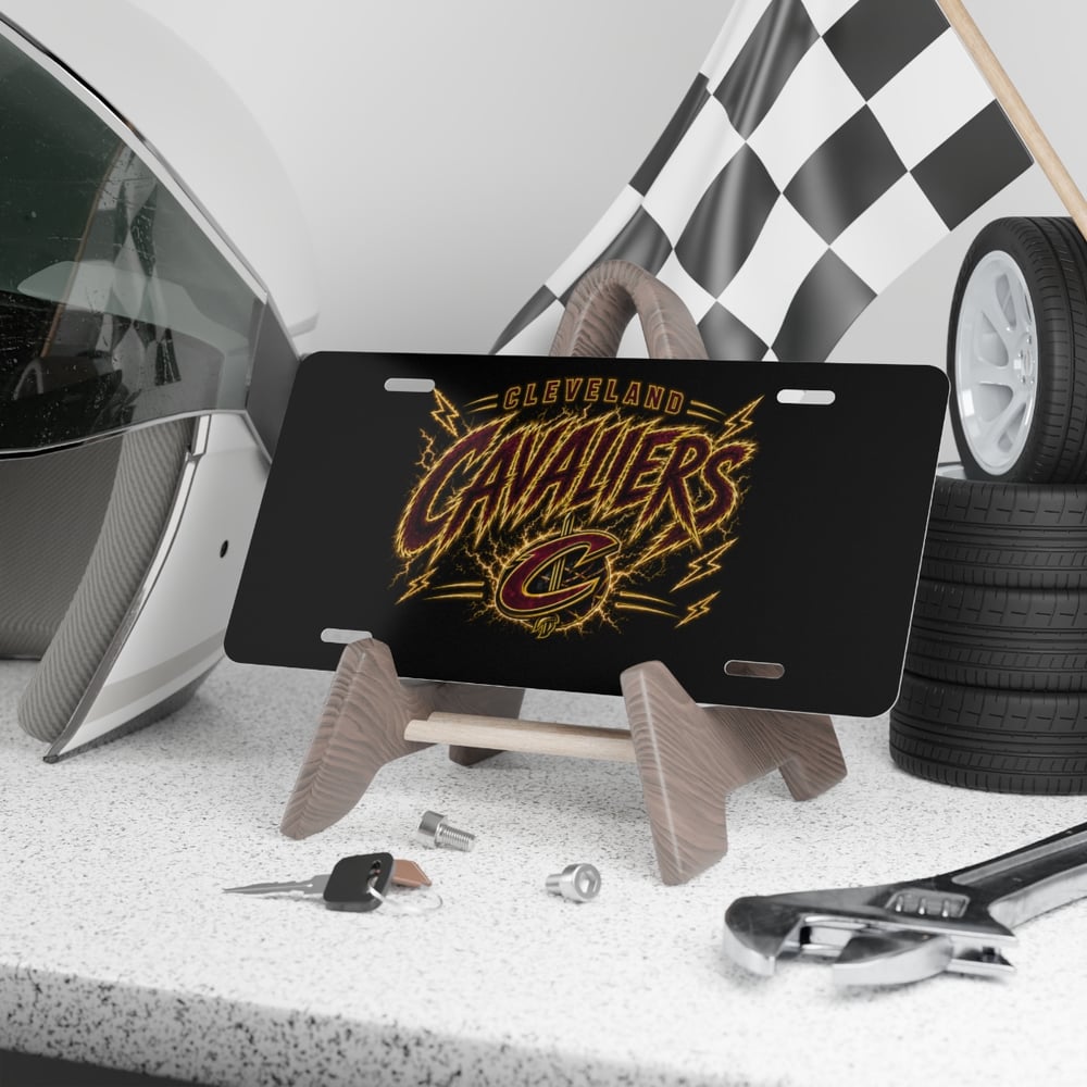 Image of Cleveland Cavaliers Lightning Vanity Plate — Metal License Plate
