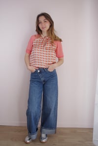 Image 3 of ROSA --- blouse imprimée et manches corail