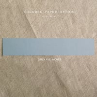 Image 2 of blank 2 inch steel blue belly band with a straight edge for 5x7 inches card