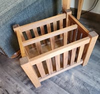 Image 2 of Oak Mission-style magazine rack