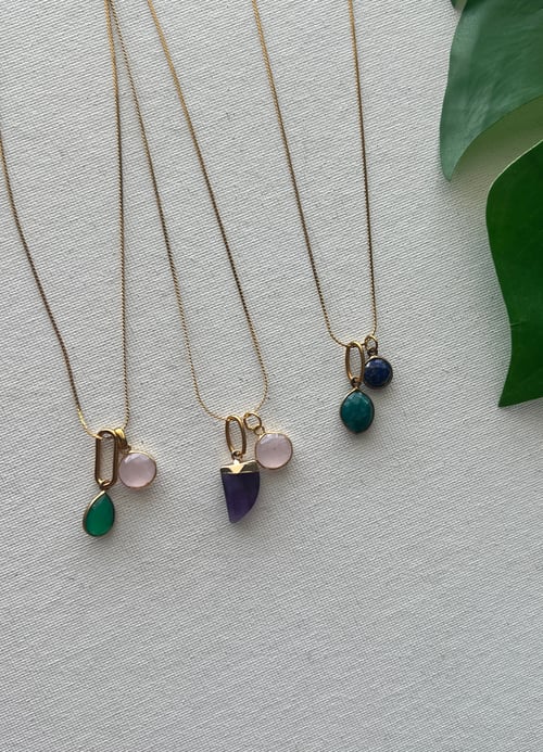 Image of GEM DRIP • Crystal Charm Necklace