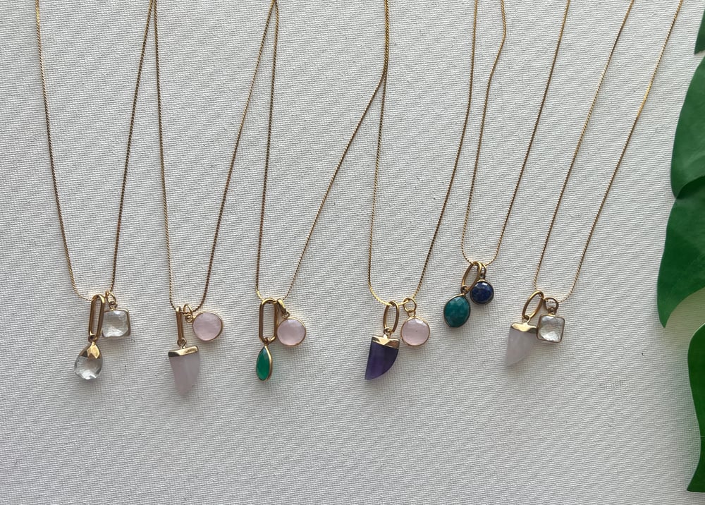 Image of GEM DRIP • Crystal Charm Necklace